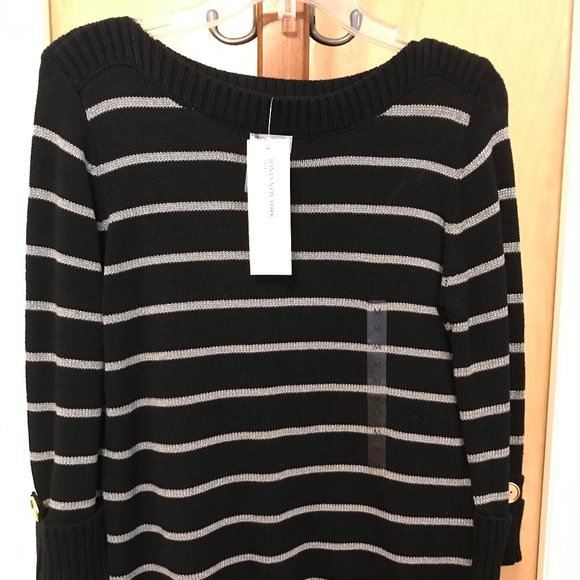 Jones New York Sweaters - Price Dropped! Jones New York Women's Black/Silver Frosted Striped Sweater Med.